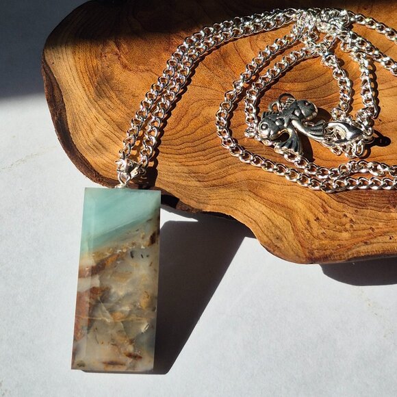 Ocean Picture Stone Necklace - Picture 1 of 8